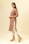 Rani Floral Printed Cotton Readymade Long Kurta