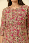 Rani Floral Printed Cotton Readymade Long Kurta