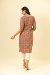 Rani Floral Printed Cotton Readymade Long Kurta