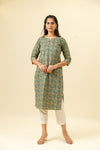 Rama Floral Printed Cotton Readymade Long Kurta