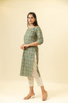 Rama Floral Printed Cotton Readymade Long Kurta