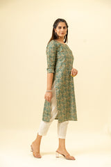 Rama Floral Printed Cotton Long Kurta