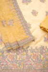 Mango Gold Organza Unstitched Salwar Suit With Organza Dupatta