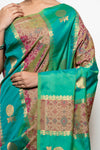 Rama South Silk Saree With Unstitched Blouse