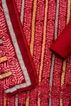 Maroon Pashmina Unstitched Salwar Suit With Pashmina Dupatta