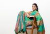Rama South Silk Saree With Unstitched Blouse