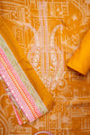 Mustard Pashmina Unstitched Salwar Suit With Pashmina Dupatta