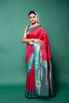 Rani Rama South Silk Patola Printed Saree With Unstitched Blouse