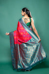 Rani Rama South Silk Patola Printed Saree With Unstitched Blouse