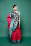 Rani Rama South Silk Patola Printed Saree With Unstitched Blouse