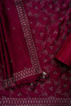 Garnet Organza Unstitched Salwar Suit With Organza Dupatta