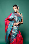 Rani Rama South Silk Patola Printed Saree With Unstitched Blouse