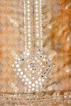 Mustard Organza Unstitched Salwar Suit With Organza Dupatta