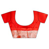 Red Banarasi Silk Saree With Unstitched Blouse