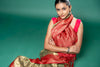 Pista Cotton Zari Border Saree With Unstitched Blouse
