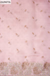 Pink Organza Unstitched Salwar Suit With Organza Dupatta