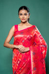 Rani Banarasi Silk Digital Printed Saree With Unstitched Blouse