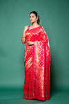 Rani Banarasi Silk Digital Printed Saree With Unstitched Blouse