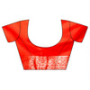 Red Dola Silk printed Saree With Unstitched Blouse