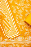 Mustard Pashmina Unstitched Salwar Suit With Pashmina Dupatta