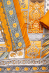 Tussar Mustard Pashmina Unstitched Salwar Suit With Pashmina Dupatta
