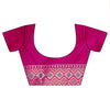 Rama Magenta Banarasi Silk Digital Printed Saree With Unstitched Blouse