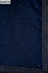 Navy Blue Organza Unstitched Salwar Suit With Organza Dupatta