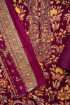 Garnet Pashmina Unstitched Salwar Suit With Cotton Dupatta