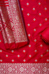 Maroon Banarasi Silk Unstitched Salwar Suit With Silk Dupatta