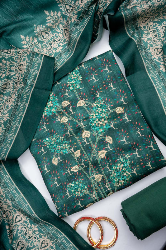 Rama Pashmina Unstitched Salwar Suit With Pashmina Dupatta