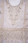 Grey Organza Unstitched Salwar Suit With Organza Dupatta