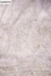 Grey Organza Unstitched Salwar Suit With Organza Dupatta