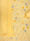 Lemon Gold Cotton Unstitched Salwar Suit With Cotton Dupatta