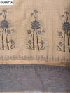 Tussar Grey Cotton Unstitched Salwar Suit With Cotton Dupatta