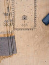 Tussar Grey Cotton Unstitched Salwar Suit With Cotton Dupatta