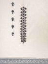 White And Black Cotton Unstitched Salwar Suit With Cotton Dupatta