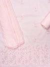 Pink Cotton Unstitched Salwar Suit With Cotton Dupatta