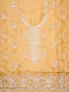 Mustard Organza Unstitched Salwar Suit With Organza Dupatta