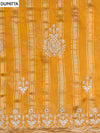 Mustard Organza Unstitched Salwar Suit With Organza Dupatta