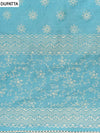 Sky Blue Cotton Unstitched Salwar Suit With Cotton Dupatta