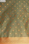 Mehendi Rust South Silk Printed Saree With Unstitched Blouse