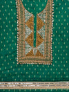 Bottle Green Dola Unstitched Salwar Suit With Dola Dupatta