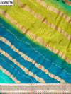 Bottle Green Dola Unstitched Salwar Suit With Dola Dupatta