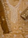 Mehndi Organza Unstitched Salwar Suit With Organza Dupatta
