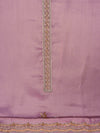 Mauve Organza Unstitched Salwar Suit With Organza Dupatta