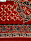 Maroon Cotton Unstitched Salwar Suit With Cotton Dupatta