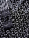 Black Cotton Unstitched Salwar Suit With Cotton Dupatta