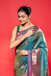 Rama Magenta South Silk Patola Printed Saree With Unstitched Blouse