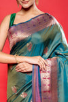 Rama Magenta South Silk Patola Printed Saree With Unstitched Blouse