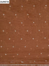 Tussar Brown Cotton Unstitched Salwar Suit With Cotton Dupatta